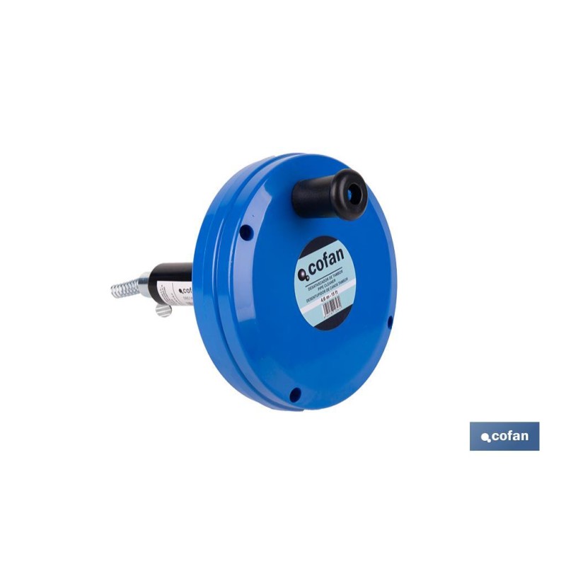 Desatascador de tambor | Longitud: 4,6 m | Perfecto para desatascar inodoros o limpiar desagües | Para uso profesional