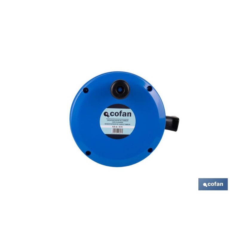 Desatascador de tambor | Longitud: 4,6 m | Perfecto para desatascar inodoros o limpiar desagües | Para uso profesional