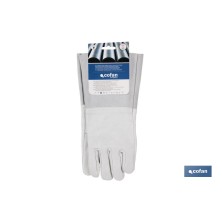 Guantes de vacuno con manguitos de 13 cm | Piel de serraje | Comodidad y protección | Ideales para agricultura y recolección