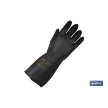 Guantes de neopreno negros | Ideales para el contacto con ácidos y detergentes | Perfectos para metalurgia y mecánica