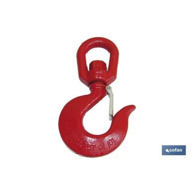 Gancho Giratorio con Seguro Acero al Carbono C40