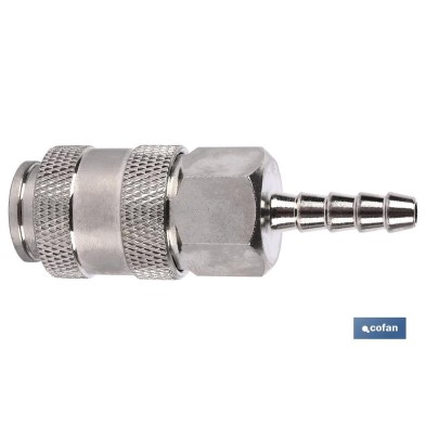 Enchufe rápido universal espiga tubo Ø13mm | Acoplador Hembra universal con espiga tubo Ø13mm para instalaciones neumáticas