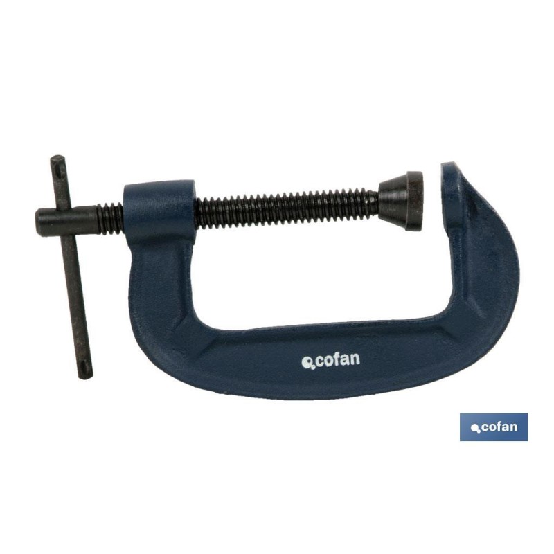 Sargento de sujeción | Tipo G | Medida del ancho desde 30 hasta 83 mm | Apertura desde 50 hasta 200 mm