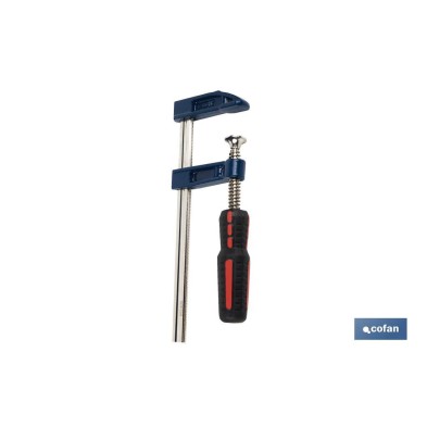 Sargento de sujeción | Tipo F | Medida del ancho interior desde 50 hasta 120 mm | Apertura desde 150 hasta 400 mm