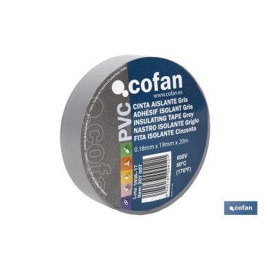 Cinta Aislante 180 Micras | Color gris | Resistente al voltaje, al calor y a diferentes ácidos y alcalinos