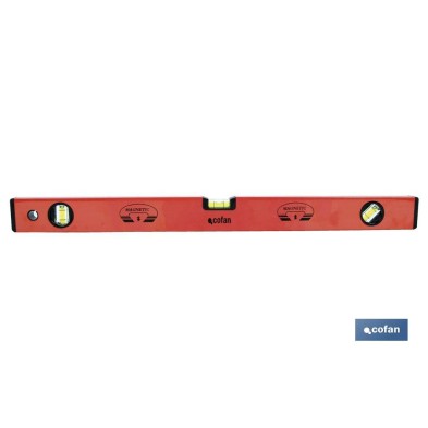 Nivel magnético de aluminio | Medidas desde 300 hasta 1500 mm | Nivel de burbuja para facilitar la nivelación