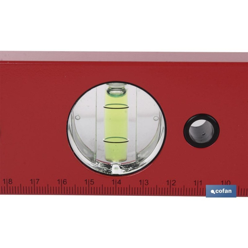 Nivel de aluminio | Medidas desde 300 hasta 1500 mm | Nivel de 3 burbujas para facilitar la nivelación