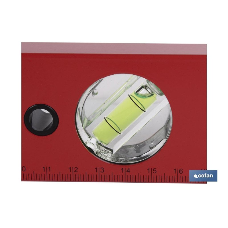 Nivel de aluminio | Medidas desde 300 hasta 1500 mm | Nivel de 3 burbujas para facilitar la nivelación