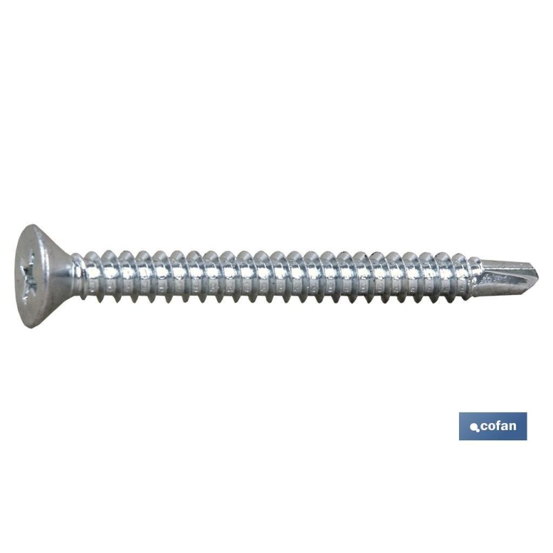 Tornillo Autotaladrante Cabeza Avellanada Phillips Zincado