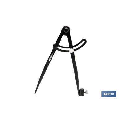 Compás de puntas | Con soporte para sostener el lapicero y fijador de medidas | Medidas: 200 mm