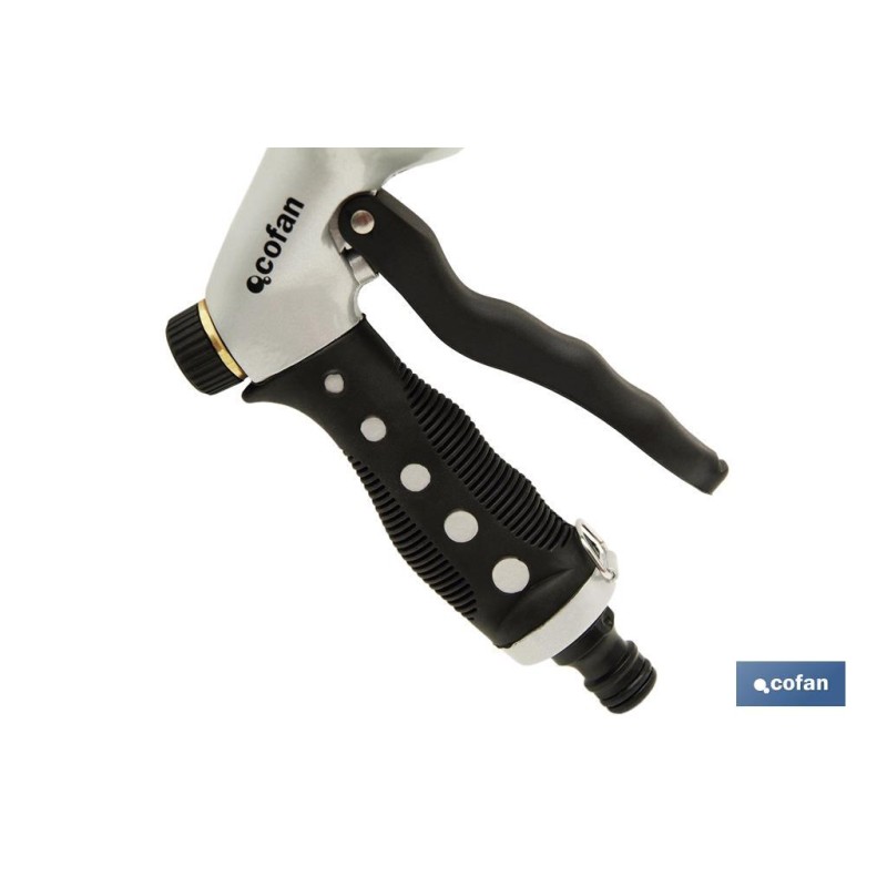 Pistola de Riego en Metal  | 7 Posiciones de Pulverización | Para regar Plantas o Césped