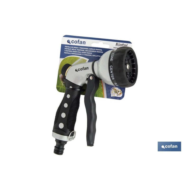Pistola de Riego en Metal  | 7 Posiciones de Pulverización | Para regar Plantas o Césped
