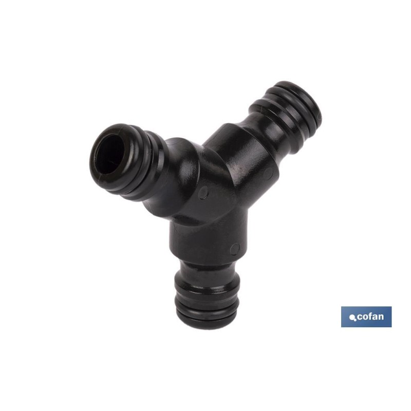 Conector triple en forma 'Y' para mangueras de jardín | Rosca macho para empalmes | Ideal para jardinería y agricultura