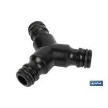 Conector triple en forma 'Y' para mangueras de jardín | Rosca macho para empalmes | Ideal para jardinería y agricultura