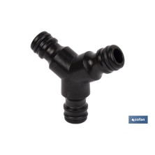 Conector triple en forma 'Y' para mangueras de jardín | Rosca macho para empalmes | Ideal para jardinería y agricultura