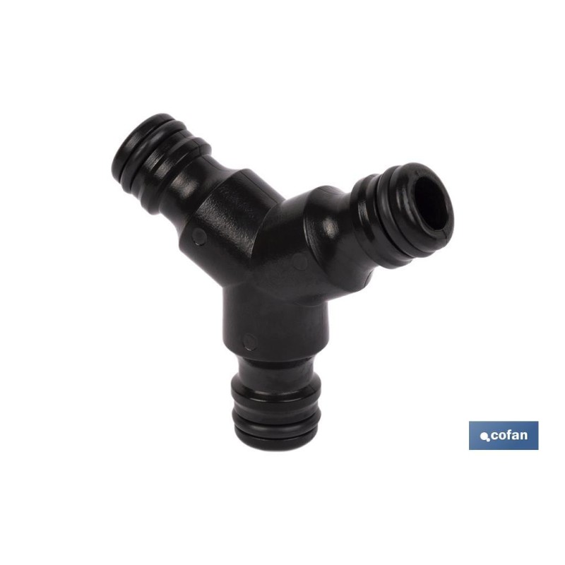 Conector triple en forma 'Y' para mangueras de jardín | Rosca macho para empalmes | Ideal para jardinería y agricultura