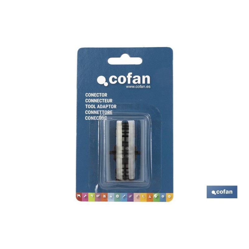 Conector doble para mangueras de jardín | Rosca macho para empalmes | Polietileno | Rápido de instalar