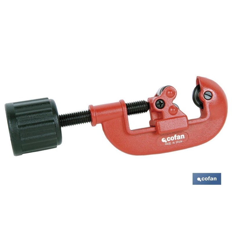 Cortatubos con 2 rodillos | Diámetro: 3-30 mm | Cortador ajustable | Color rojo