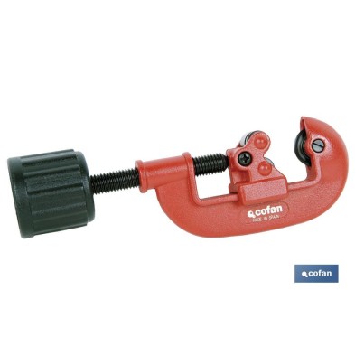 Cortatubos con 2 rodillos | Diámetro: 3-30 mm | Cortador ajustable | Color rojo