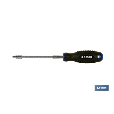 Set Destornillador flexible y 9 vasos de 1/4 | Modelo Comfort plus con cuadradillo de 1/4 y vasos desde SW 5 hasta SW 13