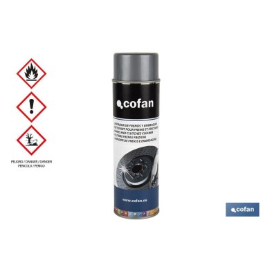 Limpiador de frenos y embragues 500 ml | Eliminador de aceite, grasas y suciedades | Secado rápido