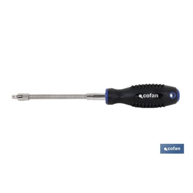 Destornillador flexible para vasos de 1/4 | Modelo Comfort plus | Con cuadradillo de 1/4