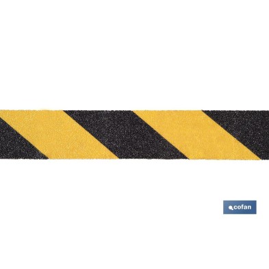 Cinta adhesiva antideslizante | Color amarillo y negro | Medidas en 25 y 50 mm de longitud