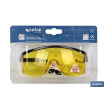 Blíster Gafas de Seguridad | Lente Color amarillo | Protección UV | EN 166:2001