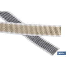 Cinta persiana con 2 caras | Medida: 20,5 mm de ancho y 50 m de longitud | En color gris y beige