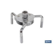 Llave de filtros autorregulable | Con tres patas | Para medidas de diámetro desde 65 mm hasta 110 mm