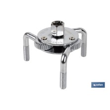 Llave de filtros autorregulable | Con tres patas | Para medidas de diámetro desde 65 mm hasta 110 mm
