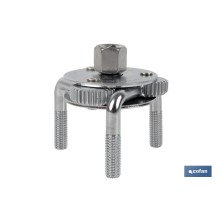 Llave de filtros autorregulable | Con tres patas | Para medidas de diámetro desde 65 mm hasta 110 mm