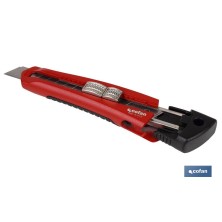 Cúter profesional | Cúter ergonómico y ligero | Medidas de la hoja: 18 mm