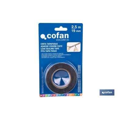 Cinta autovulcanizante | Color negro | Medida de 19 mm y 2,5 m de longitud