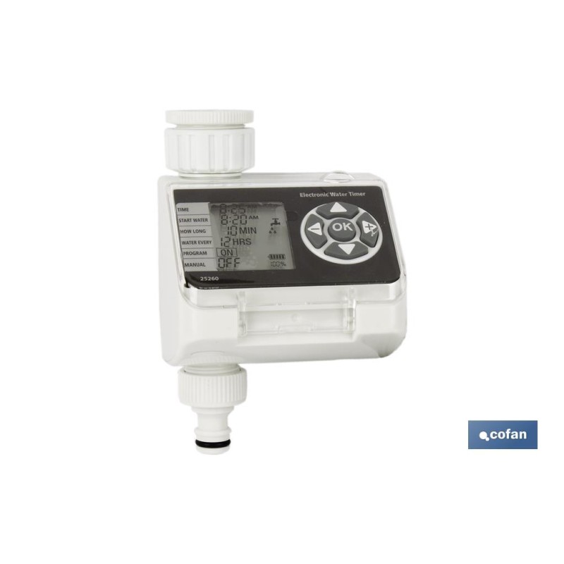 Temporizador de riego digital | Ajuste electrónico | Apto para jardín | 4 funciones