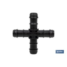 Conexión en cruz para riego por goteo | Uso recomendado para Jardinería y Agricultura