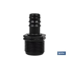 Conector de enlace mixto para riego por goteo o aspersión de rosca 3/4'' | Imprescindible para instalación de riego por goteo