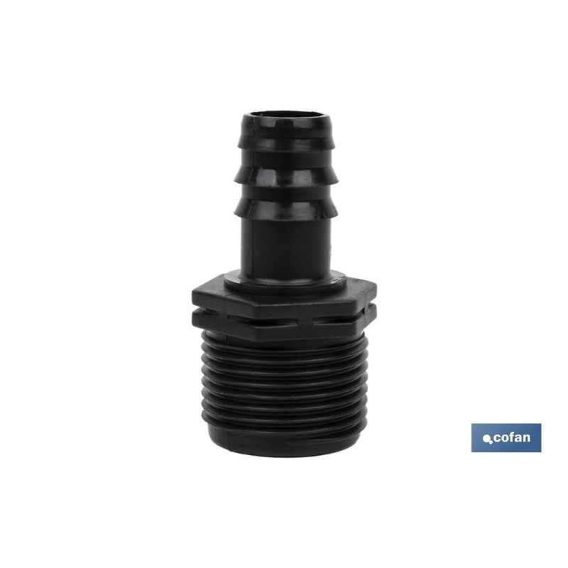 Conector de enlace mixto para riego por goteo o aspersión de rosca 3/4'' | Imprescindible para instalación de riego por goteo