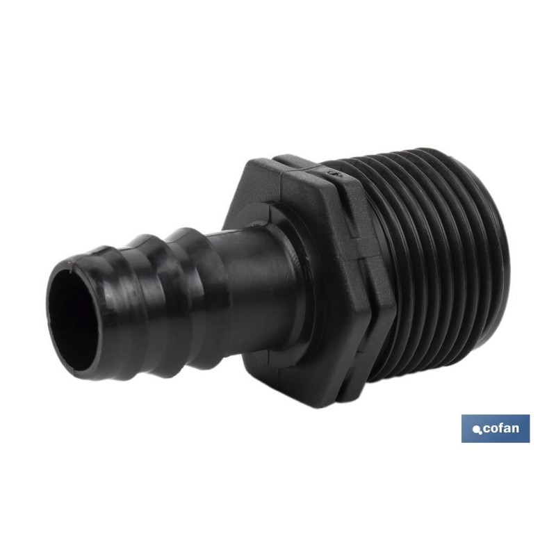 Conector de enlace mixto para riego por goteo o aspersión de rosca 3/4'' | Imprescindible para instalación de riego por goteo