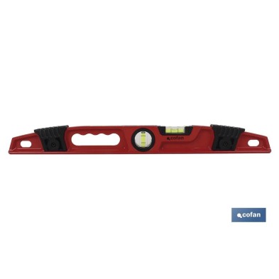 Nivel de aluminio heavy duty profesional | Medidas en  500 mm | Nivel de 2 burbujas para facilitar la nivelación