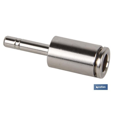 Unión Recta Tubo-Espiga Lisa Reducida Latón Niquelado