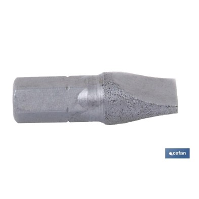 Punta Plana para atornillador de Acero | Modelo 1/4 Plano Estándar | Longitud 25 y 50 mm