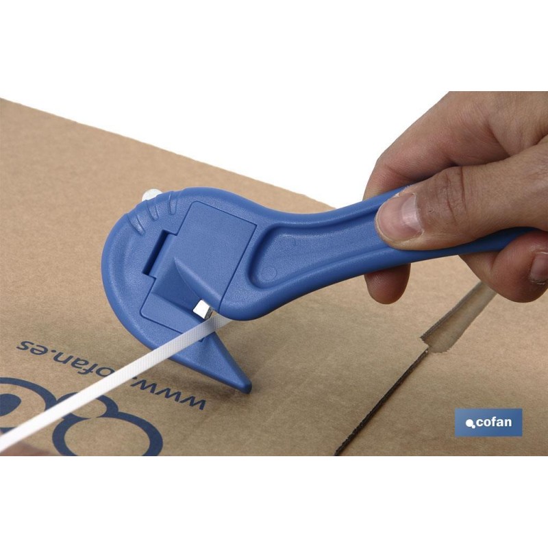 Cúter especial para flejes | La cuchilla oculta proporciona mayor seguridad | Diseño de pico de loro