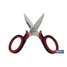 Tijeras de electricista profesional | Con longitud 150 mm  | Con hueco especial para pelar y cortar cable