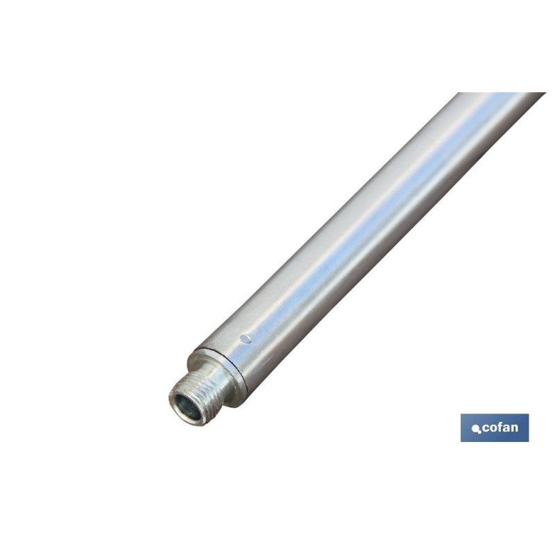 Barra metálica para cepillo lavacoches profesional | Con canal de agua | Con enchufe rápido incorporado