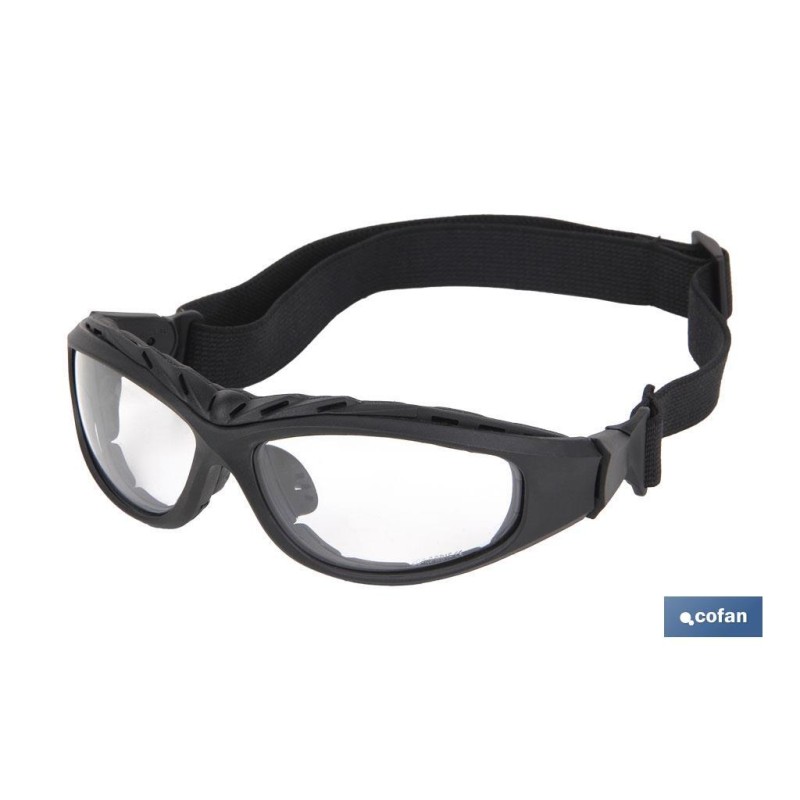 Gafas de seguridad acolchadas | Protección 4 en 1 | Lentes con recubrimiento duro