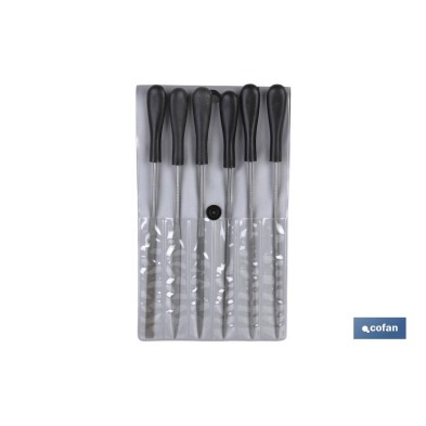 Juego de 6 unidades limas de aguja en bolsa |  Medidas en 140 mm  |  Pack de 6 y 12 Unidades