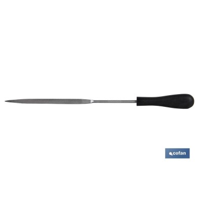 Lima de aguja plana con punta | Longitud: 6 | Mango fabricado en goma | Modelo fina