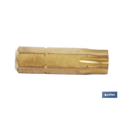 Punta para atornillador | Fabricado en Titanio | Modelo 1/4 Torx | Longitud 25 mm