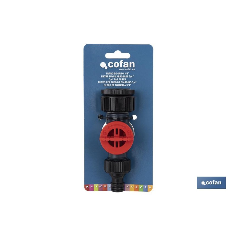 Conector con filtro de agua ajustable